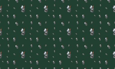 Farklı aksesuarlara sahip renkli arkaplan