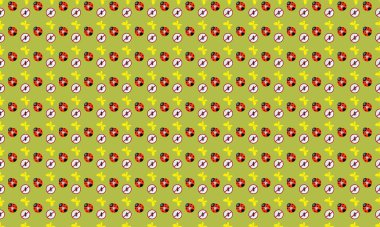 Farklı aksesuarlara sahip renkli arkaplan