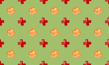 Farklı aksesuarlara sahip renkli arkaplan