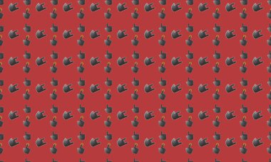 Farklı aksesuarlara sahip renkli arkaplan