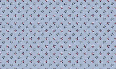 Farklı aksesuarlara sahip renkli arkaplan