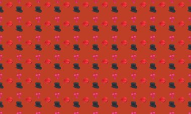 Farklı aksesuarlara sahip renkli arkaplan