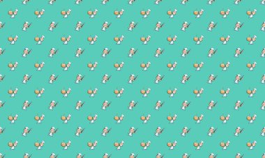 Farklı aksesuarlara sahip renkli arkaplan