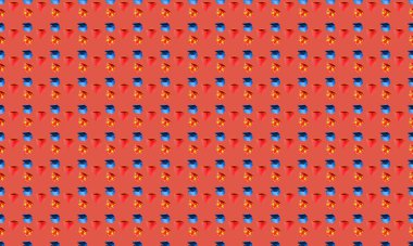 Farklı aksesuarlara sahip renkli arkaplan