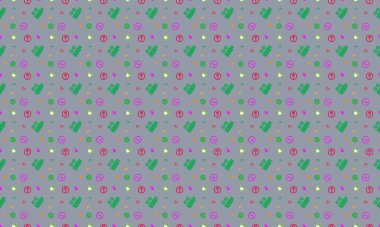 Farklı aksesuarlara sahip renkli arkaplan