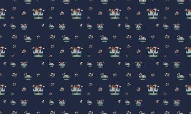 Farklı aksesuarlara sahip renkli arkaplan