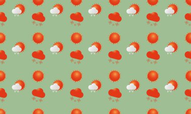 Farklı aksesuarlara sahip renkli arkaplan