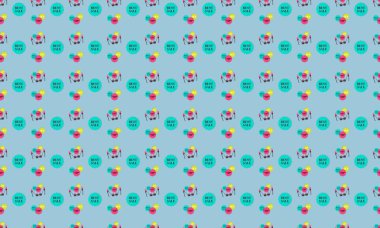 Farklı aksesuarlara sahip renkli arkaplan