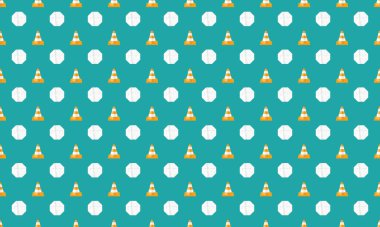 Farklı aksesuarlara sahip renkli arkaplan