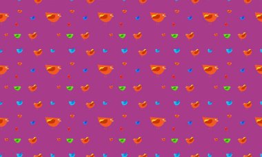 Farklı aksesuarlara sahip renkli arkaplan