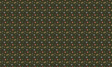 Farklı aksesuarlara sahip renkli arkaplan