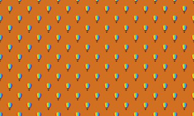 Farklı aksesuarlara sahip renkli arkaplan