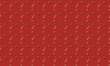 Farklı aksesuarlara sahip renkli arkaplan