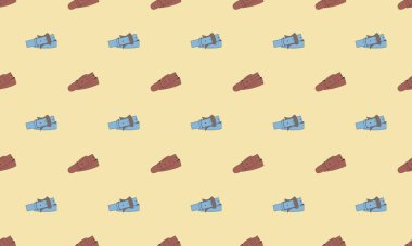 Farklı aksesuarlara sahip renkli arkaplan