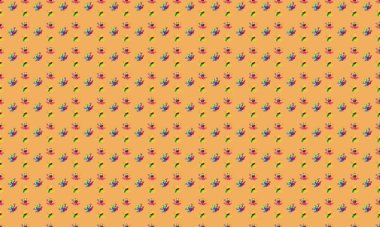 Farklı aksesuarlara sahip renkli arkaplan