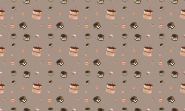 Farklı aksesuarlara sahip renkli arkaplan