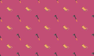 Farklı aksesuarlara sahip renkli arkaplan