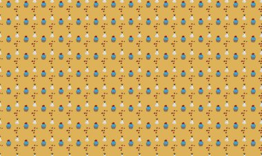 Farklı aksesuarlara sahip renkli arkaplan