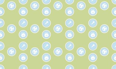 Farklı aksesuarlara sahip renkli arkaplan