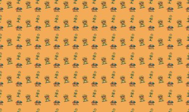 Farklı aksesuarlara sahip renkli arkaplan