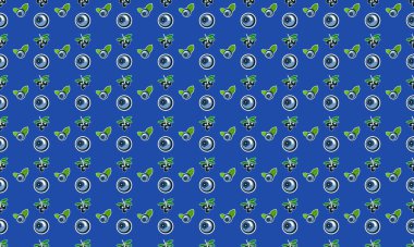 Farklı aksesuarlara sahip renkli arkaplan