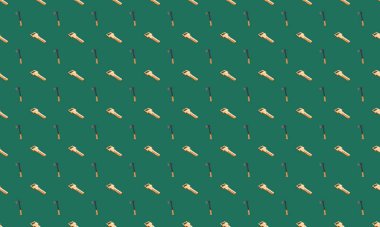 Farklı aksesuarlara sahip renkli arkaplan