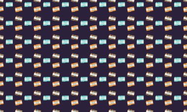 Farklı aksesuarlara sahip renkli arkaplan