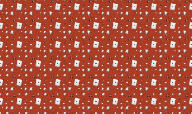 Farklı aksesuarlara sahip renkli arkaplan