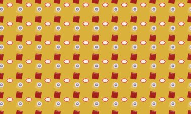 Farklı aksesuarlara sahip renkli arkaplan