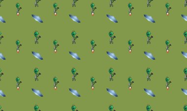 Farklı aksesuarlara sahip renkli arkaplan