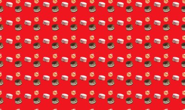 Farklı aksesuarlara sahip renkli arkaplan