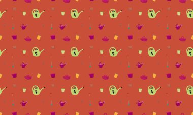 Farklı aksesuarlara sahip renkli arkaplan