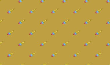 Farklı aksesuarlara sahip renkli arkaplan