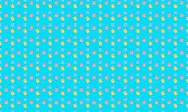 Farklı aksesuarlara sahip renkli arkaplan