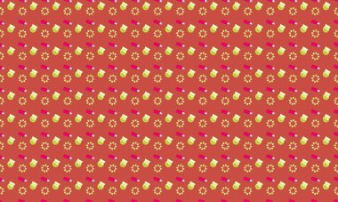 Farklı aksesuarlara sahip renkli arkaplan