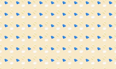 Farklı aksesuarlara sahip renkli arkaplan