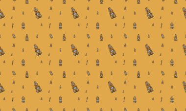 Farklı aksesuarlara sahip renkli arkaplan