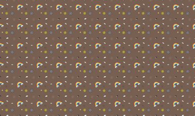 Farklı aksesuarlara sahip renkli arkaplan