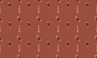 Farklı aksesuarlara sahip renkli arkaplan