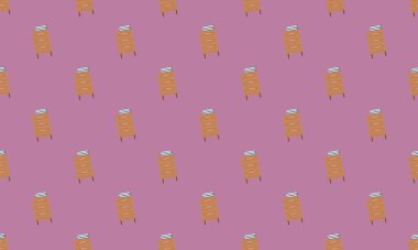 Farklı aksesuarlara sahip renkli arkaplan