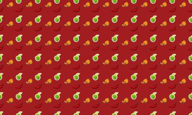 Farklı aksesuarlara sahip renkli arkaplan