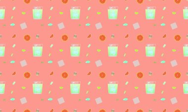 Farklı aksesuarlara sahip renkli arkaplan