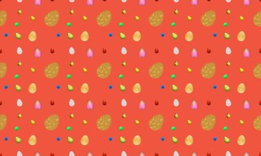 Farklı aksesuarlara sahip renkli arkaplan