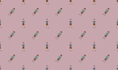 Farklı aksesuarlara sahip renkli arkaplan