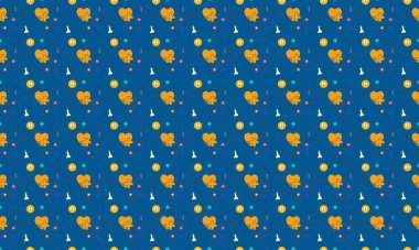 Farklı aksesuarlara sahip renkli arkaplan