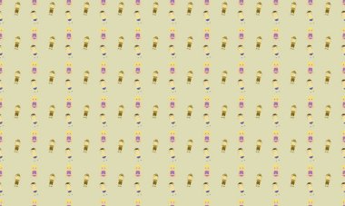 Farklı aksesuarlara sahip renkli arkaplan