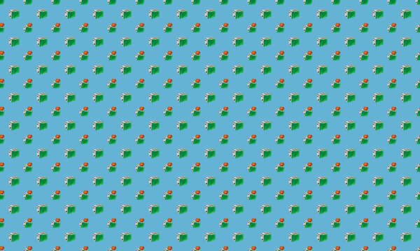 Colored background with different accessories