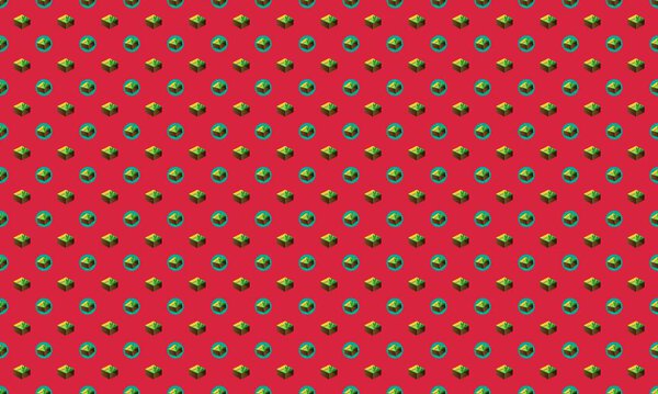 Цветной фон с различными аксессуарами