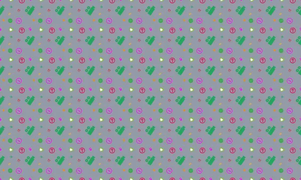 Farklı aksesuarlara sahip renkli arkaplan