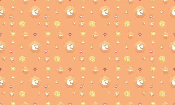 Colored background with different accessories